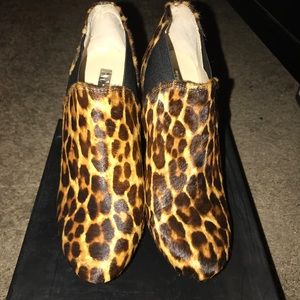 NWOT INC leopard print booties.
